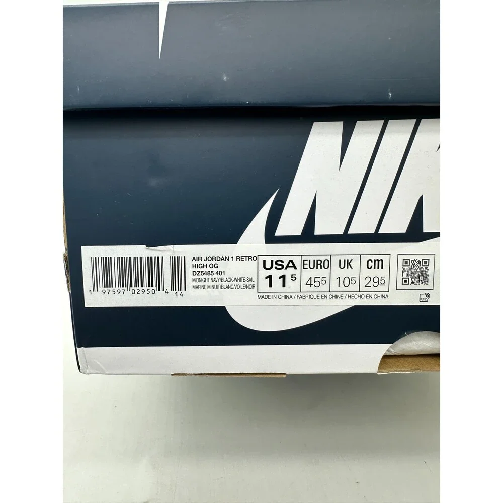Air Jordan 1 High Retro Men's Size 11.5 White Blue Athletic Shoes DZ5485 401